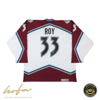 PATRICK ROY HEROES OF HOCKEY WHITE AUTHENTIC CCM AVALANCHE JERSEY
