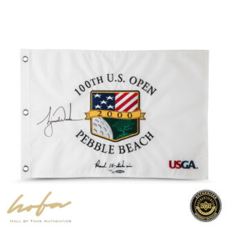 TIGER WOODS 2000 U.S. OPEN PIN FLAG INSCRIBED 'RECORD 15 STROKE WIN' -L500