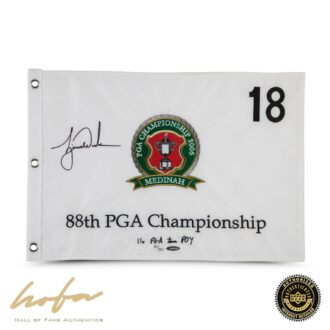 TIGER WOODS 2006 PGA CHAMPIONSHIP PIN FLAG INSCRIBED '11X PGA TOUR POY' -L500