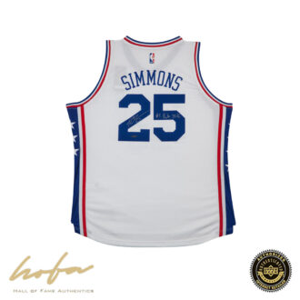 BEN SIMMONS AUTOGRAPHED & INSCRIBED 76ERS HOME JERSEY