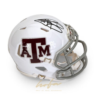JOHNNY MANZIEL AUTOGRAPHED A&M WHITE SPEED MINI HELMET ~OPEN EDITION ITEM~
