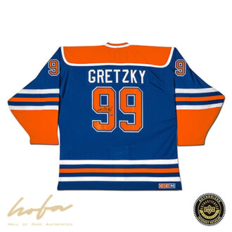 WAYNE GRETZKY EDMONTON OILERS 'HEROES OF HOCKEY' BLUE CCM JERSEY