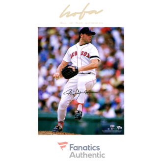 Roger Clemens Boston Red Sox Autographed 16 x 20 Pitching Photograph