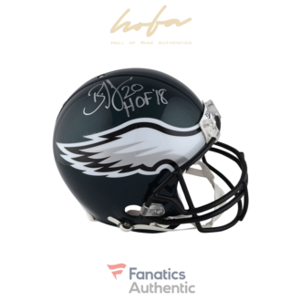 Brian Dawkins Philadelphia Eagles Autographed Riddell Authentic Pro-Line Helmet with HOF 18 Inscription