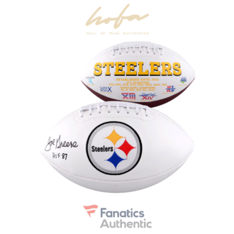 Joe Greene Pittsburgh Steelers Autographed White Panel Football with HOF 87 Inscription