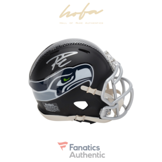 Russell Wilson Seattle Seahawks Autographed Riddell Black Matte Alternate Speed Mini Helmet