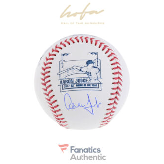 Aaron Judge New York Yankees Autographed Rawlings 2017 AL Rookie of the Year Logo Baseball