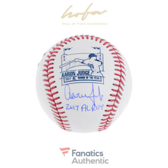 Aaron Judge New York Yankees Autographed Rawlings 2017 AL Rookie of the Year Logo Baseball with "2017 AL ROY" Inscription