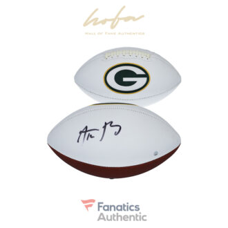Aaron Rodgers Green Bay Packers Autographed White Panel Football - Signed on Large Panel