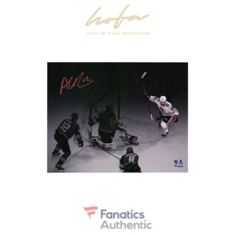 Alex DeBrincat Chicago Blackhawks Autographed 11" x 14" Goal Celebration Spotlight Photograph - Limited Edition of 20