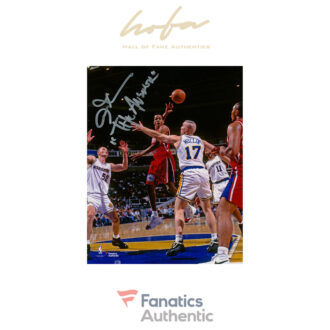 Allen Iverson Philadelphia 76ers Autographed 8" x 10" Passing Photograph with The Answer Inscription