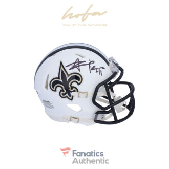 Alvin Kamara New Orleans Saints Autographed Riddell Flat White Alternate Revolution Speed Mini Helmet