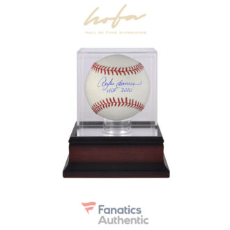 Andre Dawson Chicago Cubs Autographed Baseball with "HOF 2010" Inscription and Mahogany Baseball Display Case
