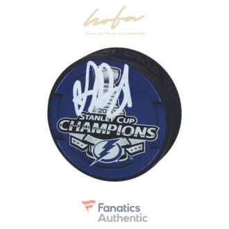 Andrei Vasilevskiy Tampa Bay Lightning Autographed 2020 Stanley Cup Champions Logo Hockey Puck