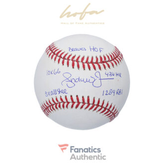 Andruw Jones Atlanta Braves Autographed Baseball with Career Stats Inscriptions - Limited Edition of 12