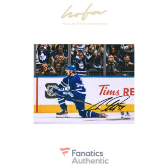 Auston Matthews Toronto Maple Leafs Autographed 8" x 10" Blue Jersey Goal Celebration Photograph