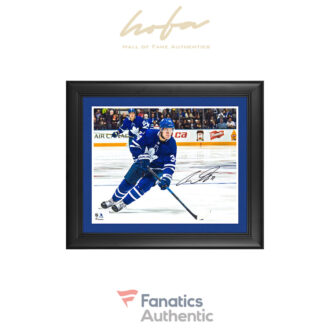 Auston Matthews Toronto Maple Leafs Framed Autographed 16" x 20" Skating With Puck Photograph