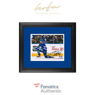Auston Matthews Toronto Maple Leafs Framed Autographed 8" x 10" Blue Jersey Goal Celebration Photograph