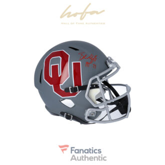 Baker Mayfield Oklahoma Sooners Autographed Riddell AMP Speed Replica Helmet with "HT 17" Inscription