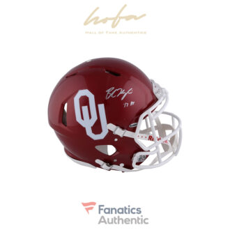 Baker Mayfield Oklahoma Sooners Autographed Riddell Speed Helmet with ''HT 17'' Inscription