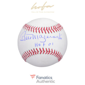 Bill Mazeroski Pittsburgh Pirates Autographed Baseball with "HOF 01" Inscription