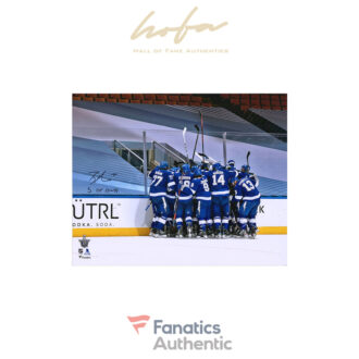 Brayden Point Tampa Bay Lightning Autographed 16" x 20" 5-OT Game-Winning Goal Celebration Photograph with "5 OT GWG" Inscription