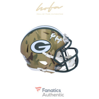Brett Favre Green Bay Packers Autographed Riddell Camo Alternative Speed Mini Helmet