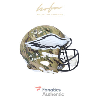 Brian Dawkins Philadelphia Eagles Autographed Riddell Camo Alternate Speed Authentic Helmet with Multiple Inscriptions
