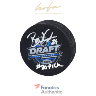Brock Nelson New York Islanders Autographed 2010 NHL Draft Logo Hockey Puck with "#30 Pick" Inscription