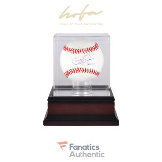 Cal Ripken Jr Baltimore Orioles Autographed Baseball with "HOF 2007" Inscription and Mahogany Baseball Display Case