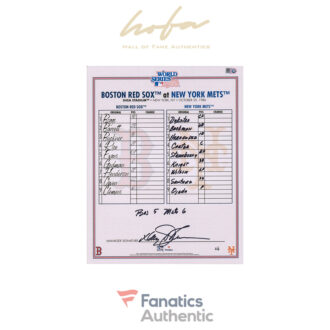 Davey Johnson New York Mets Autographed 11" x 14" Replica 1986 World Series Game 6 Lineup Card with Multiple Inscriptions - Limited Edition of 6