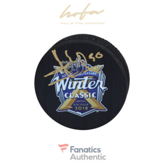 Henrik Lundqvist New York Rangers Autographed 2018 NHL Winter Classic Logo Puck