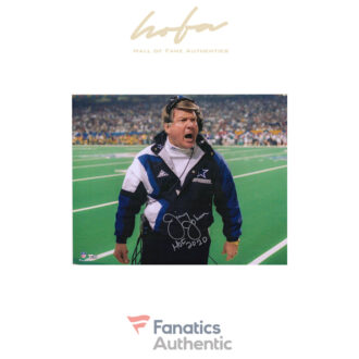 Jimmy Johnson Dallas Cowboys Autographed 16" x 20" Coaching Photograph with "HOF 2020" Inscription