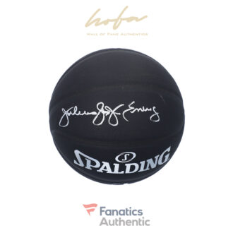 Julius Erving Philadelphia 76ers Autographed Black Spalding Indoor/Outdoor Basketball