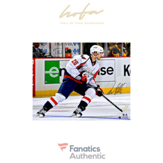 Lars Eller Washington Capitals Autographed 16" x 20" White Jersey Skating Photograph