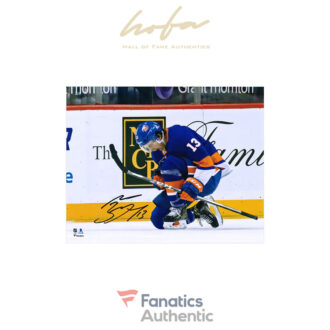 Mathew Barzal New York Islanders Autographed 8" x 10" Blue Jersey Goal Celebration Photograph