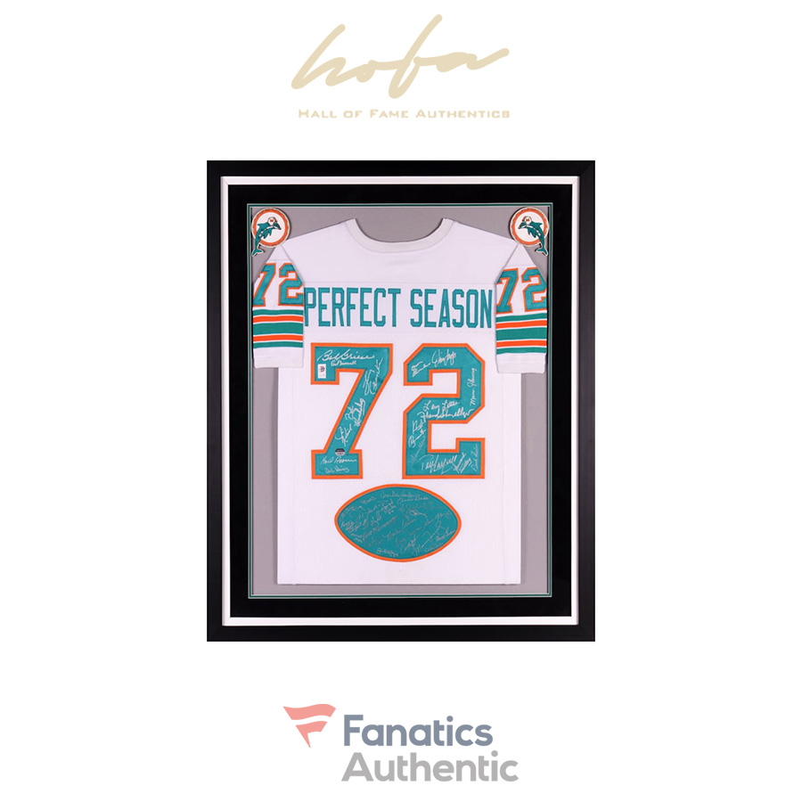 Miami Dolphins Deluxe Framed Autographed 1972 Team Signed 40th