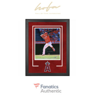 Mike Trout Los Angeles Angels Deluxe Framed Autographed 16" x 20" Hitting Photograph with "14-16-19 MVP" Inscription