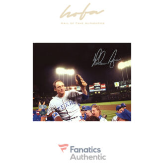 Nolan Ryan Texas Rangers Autographed 8" x 10" Hoisted on Shoulders Photograph