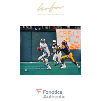 Randall Cunningham Philadelphia Eagles Autographed 16'' x 20'' White Uniform Scramble Photograph
