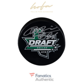 Rasmus Dahlin Buffalo Sabres Autographed 2018 NHL Draft Logo Hockey Puck