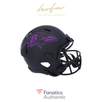 Ray Lewis Baltimore Ravens Autographed Riddell Eclipse Alternate Speed Replica Helmet with "HOF 18" Inscription