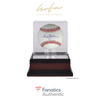 Reggie Jackson New York Yankees Autographed Baseball and Mahogany Baseball Display Case