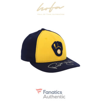Robin Yount Milwaukee Brewers Autographed Glove Logo New Era Cap