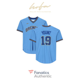 Robin Yount Milwaukee Brewers Autographed Light Blue Nike Replica Cooperstown Collection Jersey with "HOF 99" Inscription