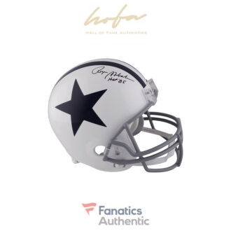 Roger Staubach Dallas Cowboys Autographed Throwback White Riddell Replica Helmet with "HOF 85" Inscription