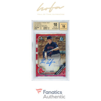 Ryan Zeferjahn Boston Red Sox Autographed 2019 Bowman Chrome Draft Red Wave Refractor RC CDA-RZ #3/5 BGS 10/10 POP 1 Card - Topps