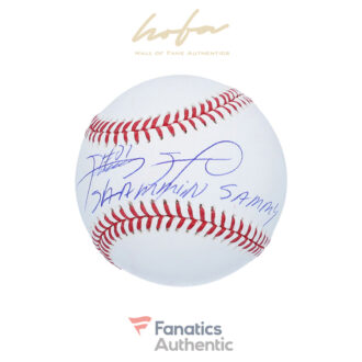 Sammy Sosa Chicago Cubs Autographed Baseball with "Slammin Sammy" Inscription
