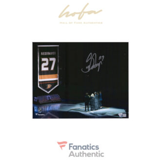 Scott Niedermayer Anaheim Ducks Autographed 8" x 10" Banner Raising Photograph