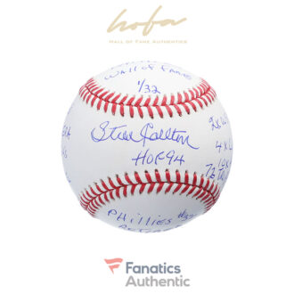 Steve Carlton Philadelphia Phillies Autographed Baseball with Multiple Inscriptions - Limited Edition of 32